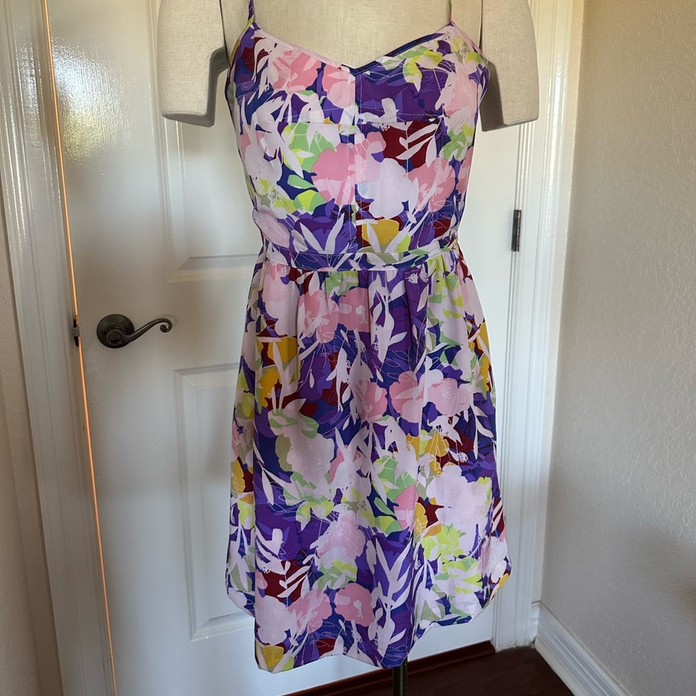 J. Crew Purple Floral Mini Dress
